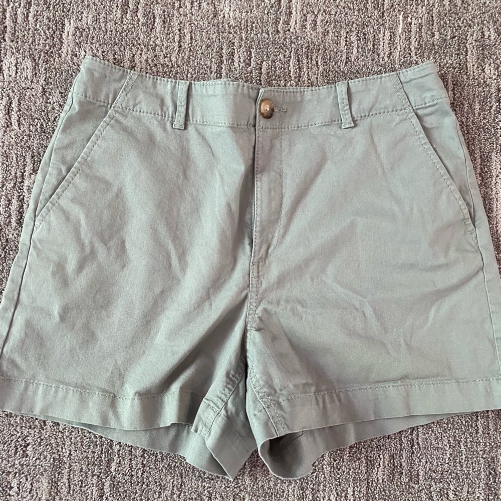 LOFT Green Bermuda Shorts Classic Cotton Blend